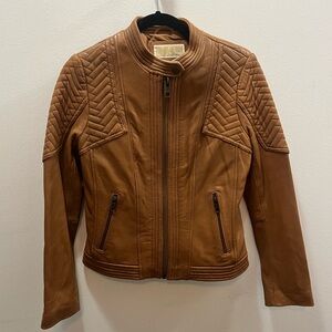 Michael Kors Tan Leather Bomber